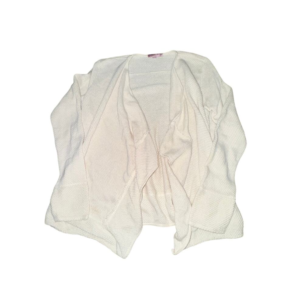 Calypso St Barth Open Front Cardigan Women's Size M Beige Waterfall Knit